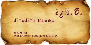Ádám Bianka névjegykártya