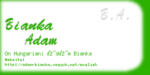 bianka adam business card